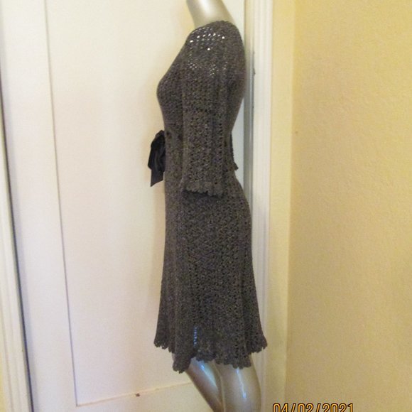 Cynthia Steffe Crochet Tweed Empire Waist Dress Small - Picture 4 of 8